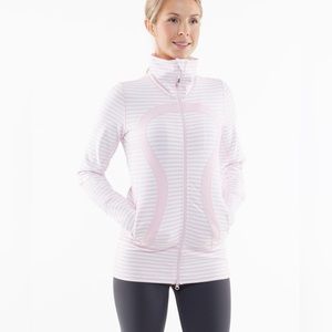 Lululemon In Stride Jacket Pink Stripe Size 6